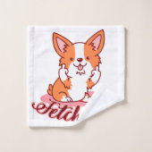 Funny Corgi Dog Middle Finger Fetch Bad Handdoek (Wasdoekje)
