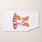 Funny Corgi Dog Middle Finger Fetch Bad Handdoek (Handdoek)