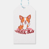 Funny Corgi Dog Middle Finger Fetch Cadeaulabel (Achterkant)