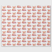 Funny Corgi Dog Middle Finger Fetch Cadeaupapier (Vlak)