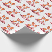 Funny Corgi Dog Middle Finger Fetch Cadeaupapier (Hoek)