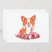 Funny Corgi Dog Middle Finger Fetch Feestdagenkaart (Voorkant / Achterkant)