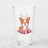 Funny Corgi Dog Middle Finger Fetch Glas (Achterkant)