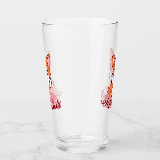 Funny Corgi Dog Middle Finger Fetch Glas (Rechts)