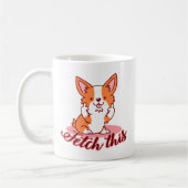 Funny Corgi Dog Middle Finger Fetch Koffiemok (Links)