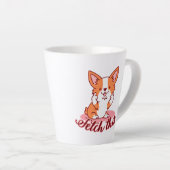 Funny Corgi Dog Middle Finger Fetch Latte Mok (Rechterhoek)