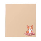 Funny Corgi Dog Middle Finger Fetch Notitieblok (Voorkant)
