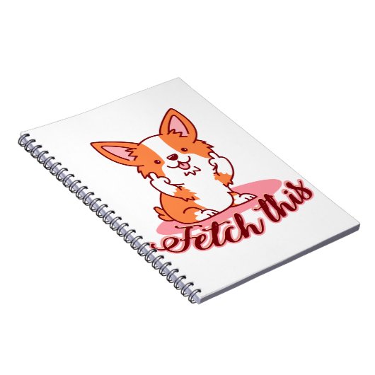 Funny Corgi Dog Middle Finger Fetch Notitieboek (Rechterzijde)