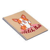 Funny Corgi Dog Middle Finger Fetch Notitieboek (Rechterzijde)
