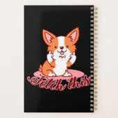 Funny Corgi Dog Middle Finger Fetch Planner (Achterkant)