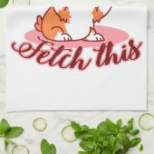 Funny Corgi Dog Middle Finger Fetch Theedoek (Gevouwen)