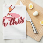 Funny Corgi Dog Middle Finger Fetch Theedoek (Quarter Fold)