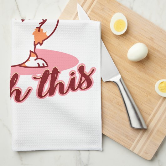 Funny Corgi Dog Middle Finger Fetch Theedoek (Quarter Fold)