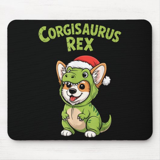 Funny Corgi Dog T-rex Costume Christmas Kids Boys Muismat (Voorkant)