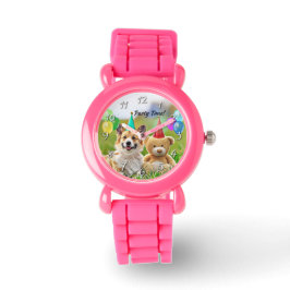 Funny Corgi Dog Teddy Birthday Party Watch Horloge