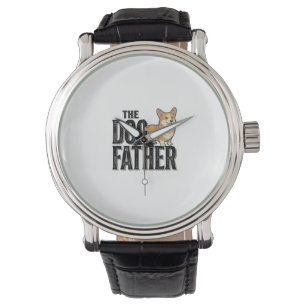 Funny Corgi Dogfather Vintage Gravure T-Shirt De Horloge