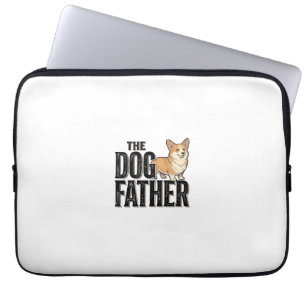 Funny Corgi Dogfather Vintage Gravure T-Shirt De Laptop Sleeve