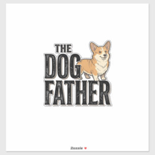 Funny Corgi Dogfather Vintage Gravure T-Shirt De Sticker