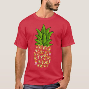 Funny Corgi Dogs Pineapple Tropische Fruit Summer T-shirt