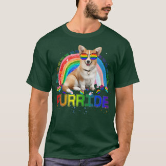 Funny Corgi Gay Priderainbow Sunbril Lgbtq706 T-shirt