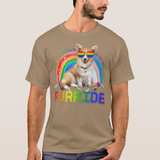 Funny Corgi Gay Priderainbow Sunbril Lgbtq707 T-shirt