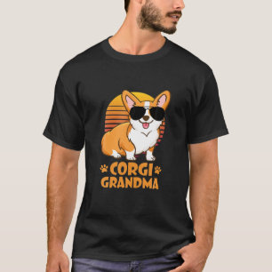 Funny Corgi Grandma Retro Hondenliefhebber T-shirt
