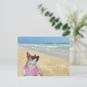 Funny Corgi in Bikini Beach Briefkaart (Staand voorkant)