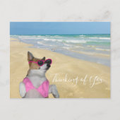 Funny Corgi in Bikini Beach Briefkaart (Voorkant)