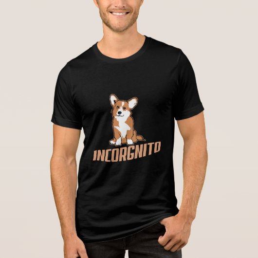 Funny Corgi Incognito Dog Eigenaar Tri-Blend Shirt (Voorkant)