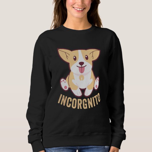 Funny Corgi Incorgnito Welsh Face Dog Pun Trui (Voorkant)