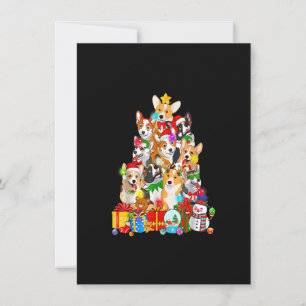Funny Corgi-kerstboom Lights Gift Hondenliefhebber Kaart