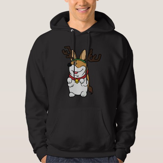 Funny Corgi Kerstmis Hoodie (Voorkant)
