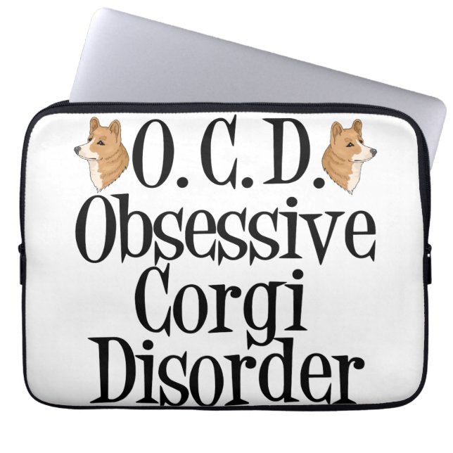 Funny Corgi Laptop Sleeve (Voorkant)