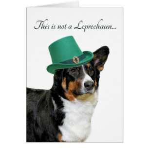 Funny Corgi Leprechaun Kaart