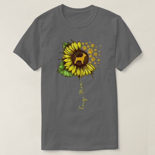 Funny Corgi Ma Sunflower Moederdag Corgi Dog L T-shirt (Design voorkant)