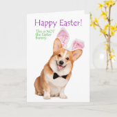 Funny Corgi Paaskaart Kaart (Gele Bloem)