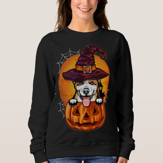 Funny Corgi Pumpkin Halloween Trui (Voorkant)