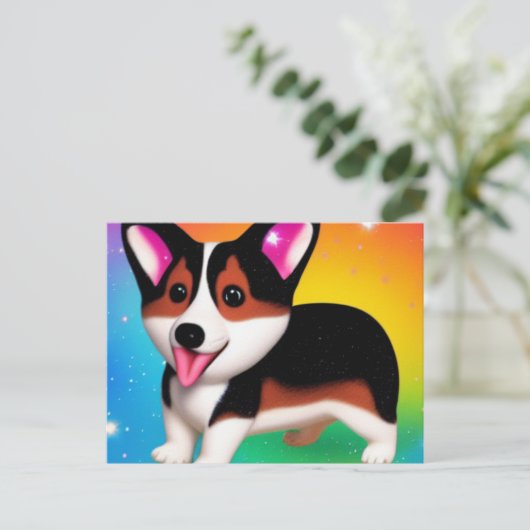 Funny Corgi Puppy Dog   Briefkaart (Staand voorkant)