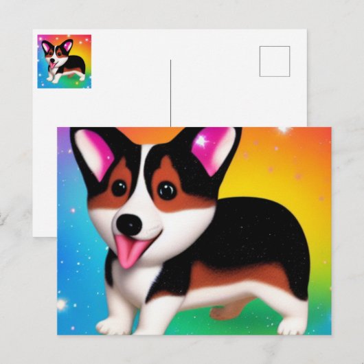 Funny Corgi Puppy Dog   Briefkaart (Voorkant / Achterkant)