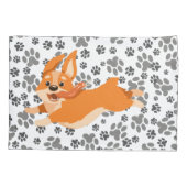 Funny Corgi Puppy Dog Kussensloop (Achterkant)