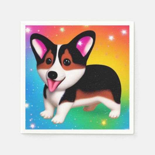 Funny Corgi Puppy Dog   Servet (Voorkant)