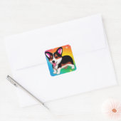 Funny Corgi Puppy Dog Vierkante Sticker (Envelop)