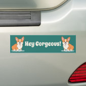 Funny Corgi Puppy - Hey Cornap Bumpersticker (Op auto)