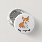 Funny Corgi Puppy - Hey Cornap Ronde Button 3,2 Cm (Voorkant /achterkant)