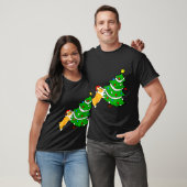 Funny Corgi Pushing Christmas Tree Xmas Dog Mom T-shirt (Unisex)