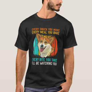 Funny Corgi retro elke snack die je maakt elke maa T-shirt
