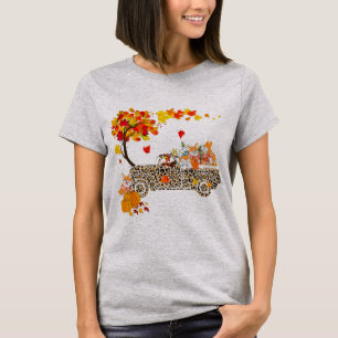 Funny Corgi Riding Leopard Pset Truck T-shirt