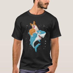 Funny Corgis On a Shark, Funny Costume Corgi Lov T-shirt