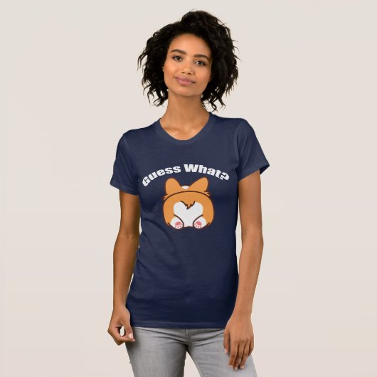 Funny Corgis raad wat Corgi Butt T-shirt (Voorkant volledig)