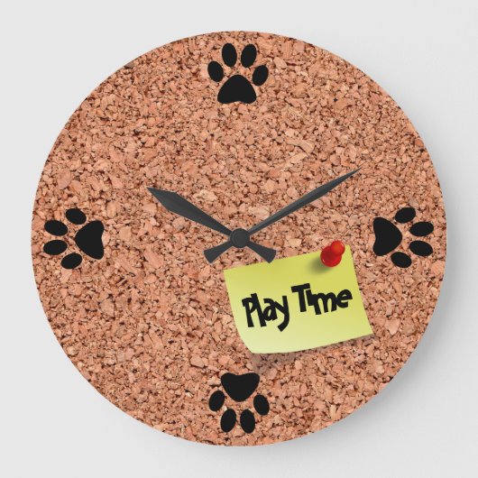 FUNNY Cork Board met tekst op Post it Grote Klok (Voorkant)